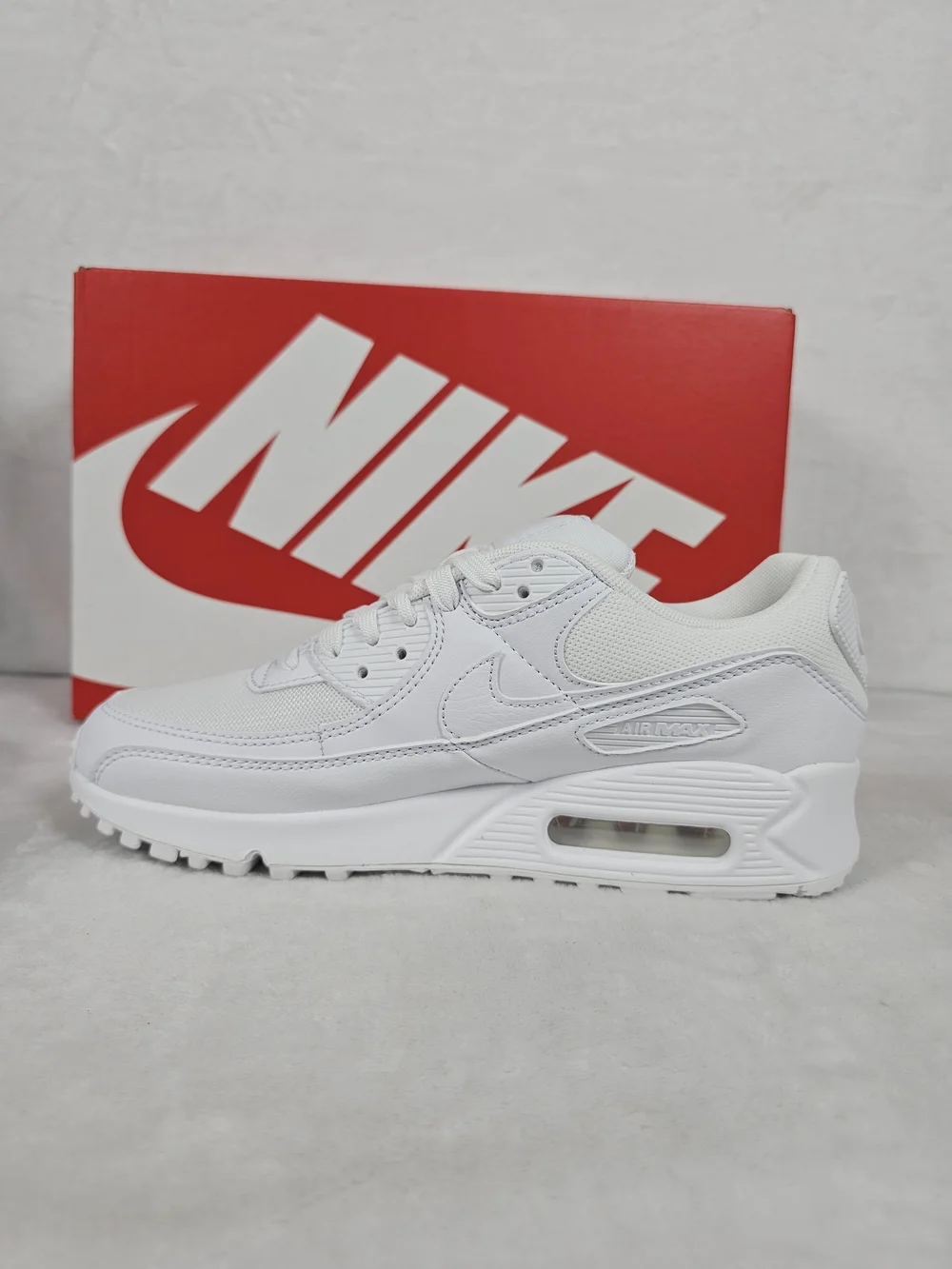 Nike Air Max 90 Triple White DH8010-100 Womens Running Shoes Sneakers Size 7.5